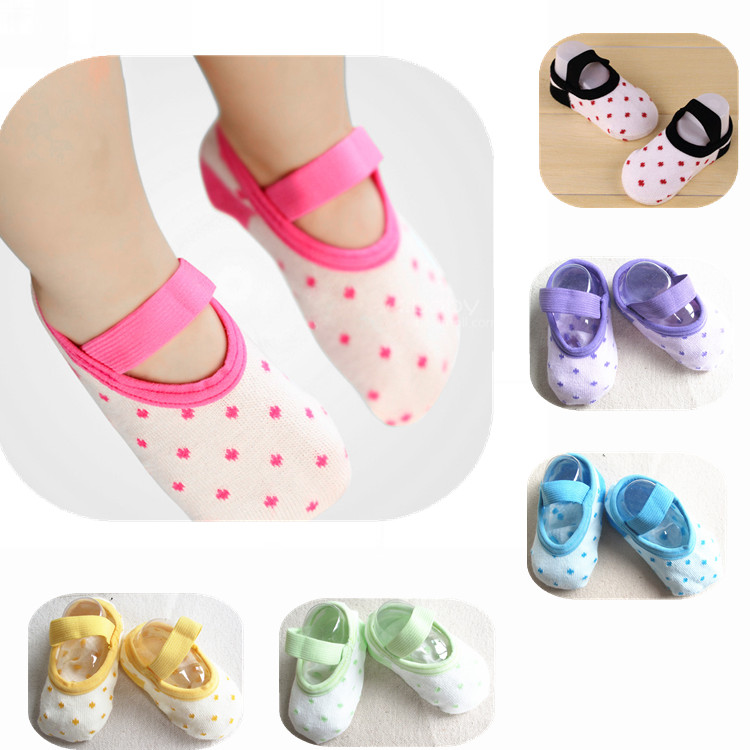 培培小舖-嬰兒用品-可愛寶寶提花嬰兒襪 兒童鬆口船襪 公主芭蕾鞋款襪子<黃色>